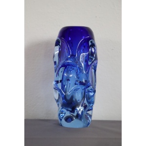 Börne Augustsson 1940s, Art Glass Blue Vase