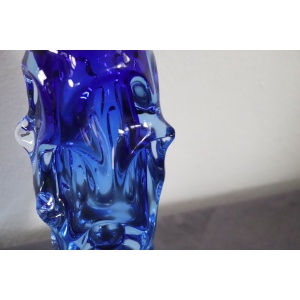 Börne Augustsson 1940s, Art Glass Blue Vase