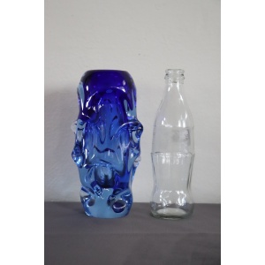 Börne Augustsson 1940s, Art Glass Blue Vase