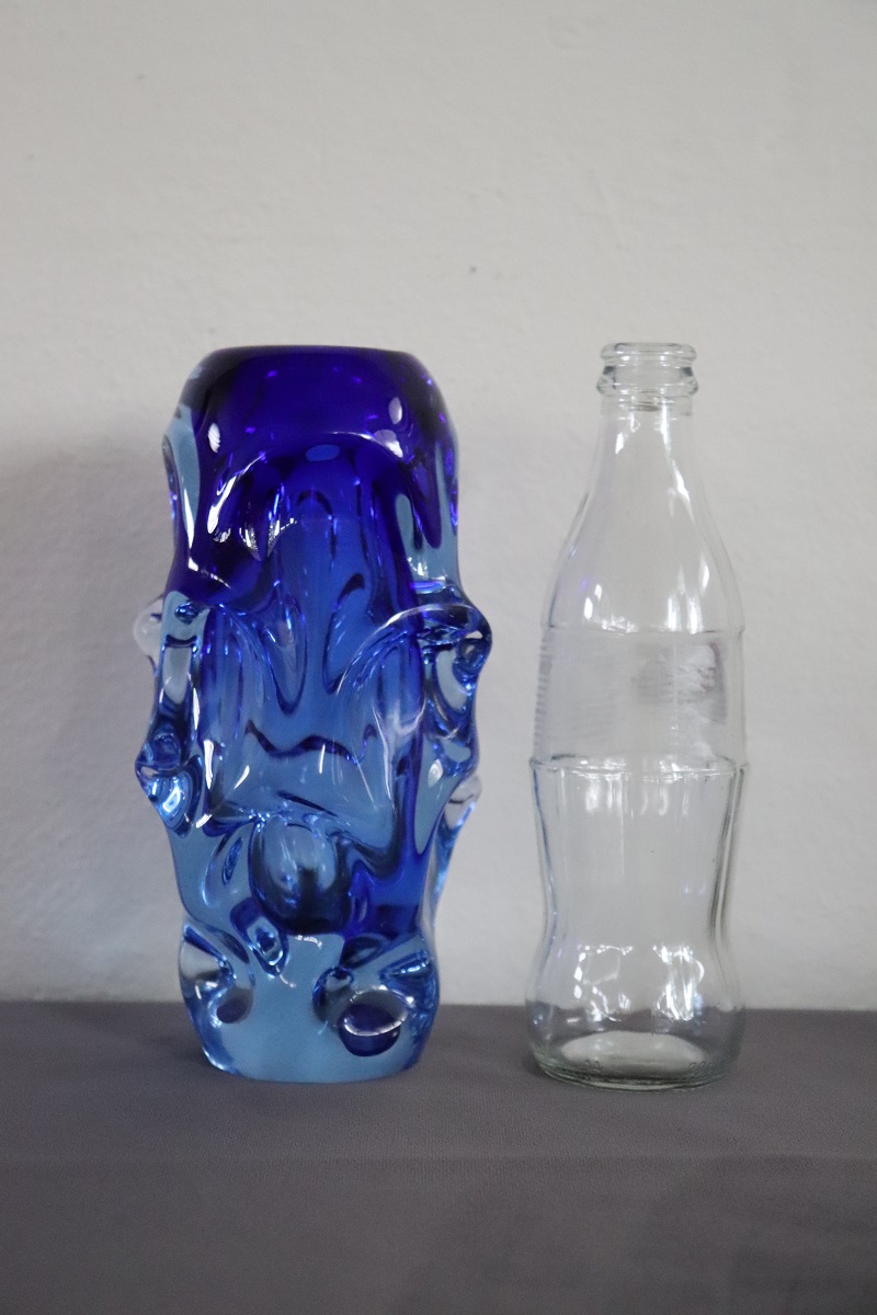 Börne Augustsson 1940s, Art Glass Blue Vase