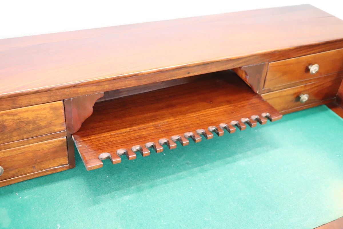 Italian antique writing desk in cherry wood, Louis Philippe 19th century