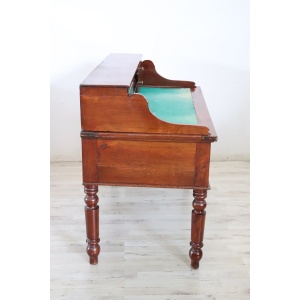 Italian antique writing desk in cherry wood, Louis Philippe 19th century