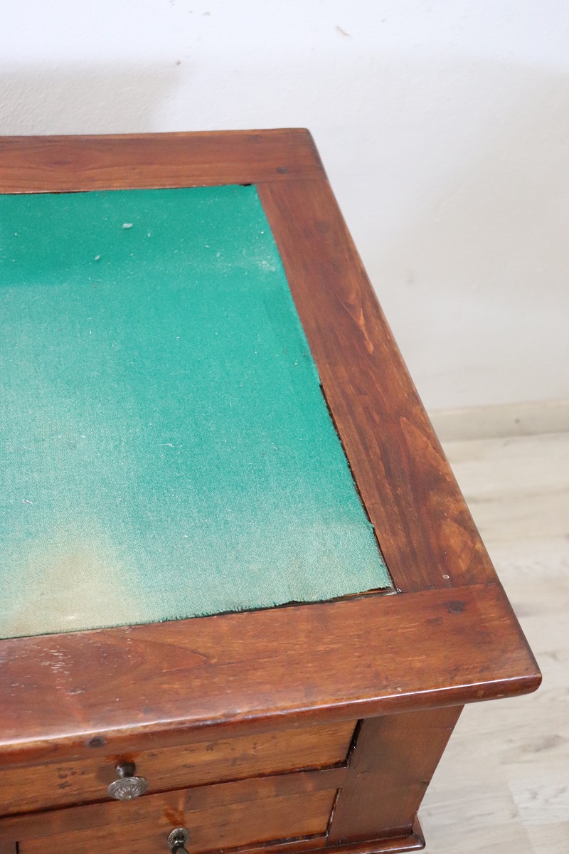 Italian antique writing desk in cherry wood, Louis Philippe 19th century