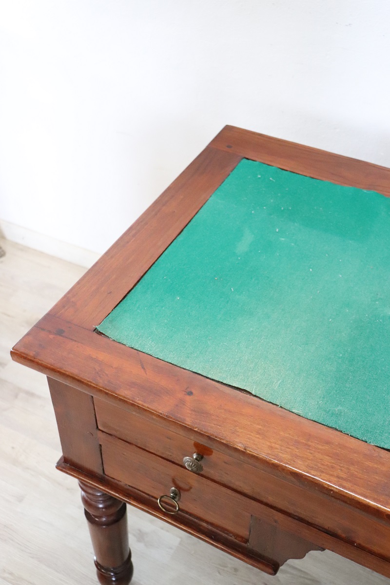 Italian antique writing desk in cherry wood, Louis Philippe 19th century