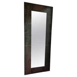 Italian Etched Cast Aluminium Wall Mirror By Lorenzo Burchiellaro, 1970s