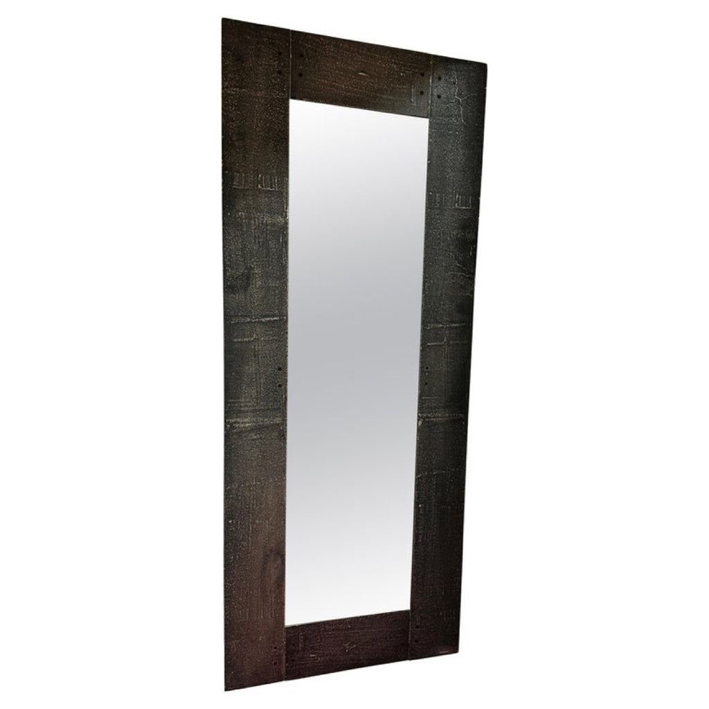 Italian Etched Cast Aluminium Wall Mirror By Lorenzo Burchiellaro, 1970s