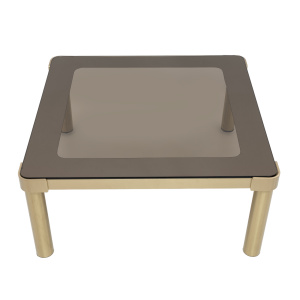 Luciano Frigerio Mid-Century Modern Italian Brass and Glass Coffee Table, 1970s