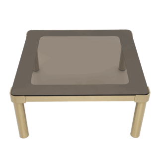 Luciano Frigerio Mid-Century Modern Italian Brass and Glass Coffee Table, 1970s