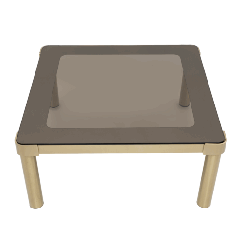 Luciano Frigerio Mid-Century Modern Italian Brass and Glass Coffee Table, 1970s