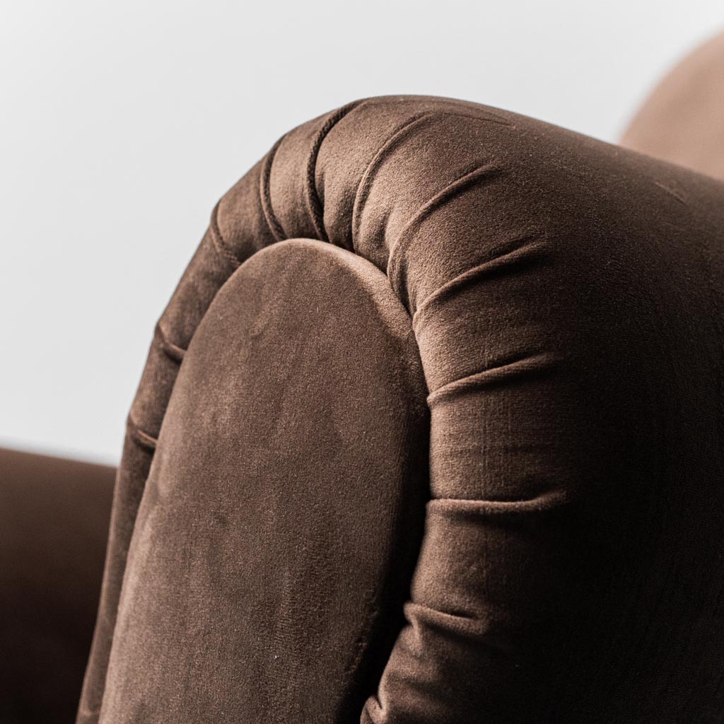 Pair Of Brown Velvet Armchairs Gigi Radice Minotti 1950s Modern Vintage