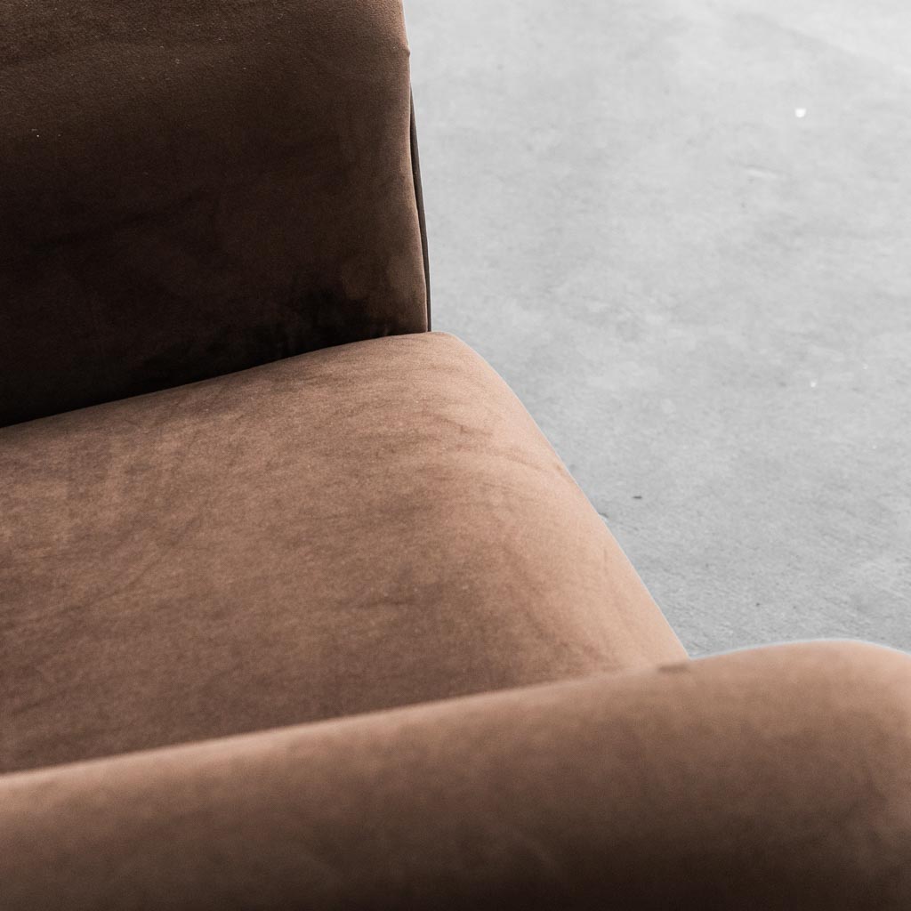 Pair Of Brown Velvet Armchairs Gigi Radice Minotti 1950s Modern Vintage