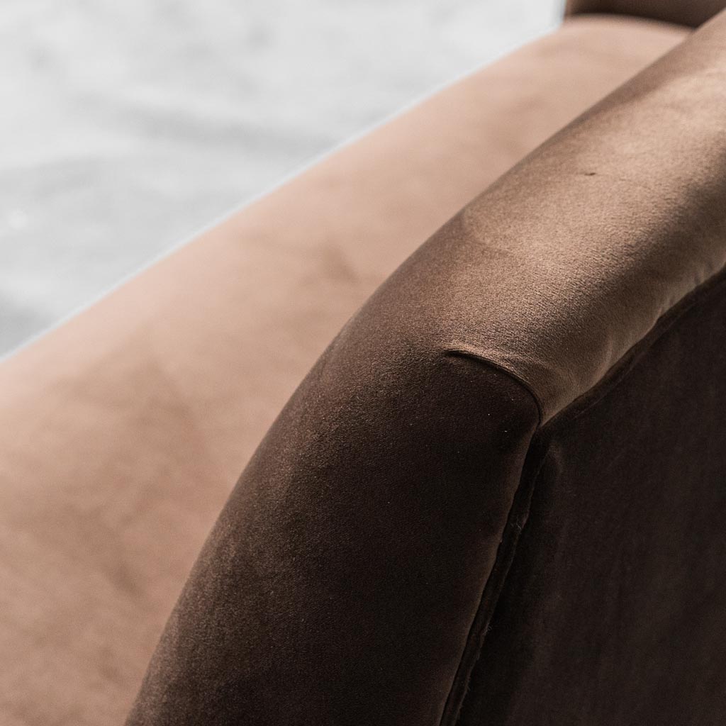 3 Seat Sofa Brown Velvet Gigi Radice Minotti 1950s Modern Vintage