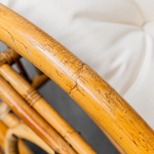 Pair Of Bamboo Rocking Chairs Van Sliedregt Noordwolde Vintage 1970s