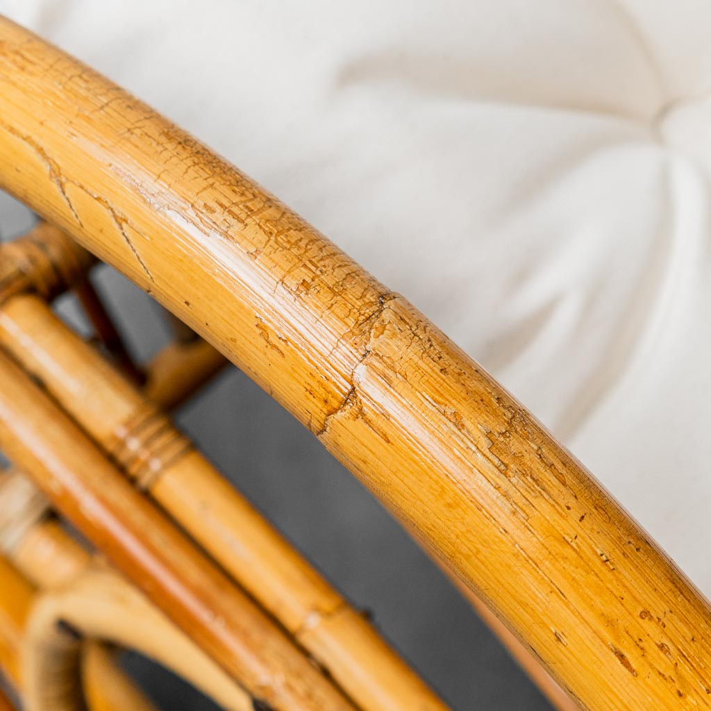 Pair Of Bamboo Rocking Chairs Van Sliedregt Noordwolde Vintage 1970s