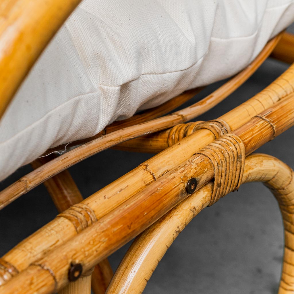 Pair Of Bamboo Rocking Chairs Van Sliedregt Noordwolde Vintage 1970s