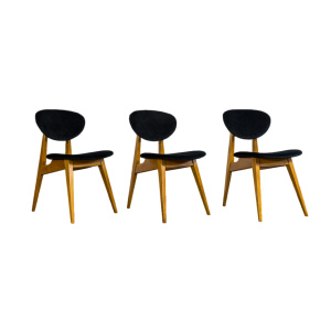 Mid-Century Chairs By Juliusz Kędziorek, Poland, 1960s, Set Of 3