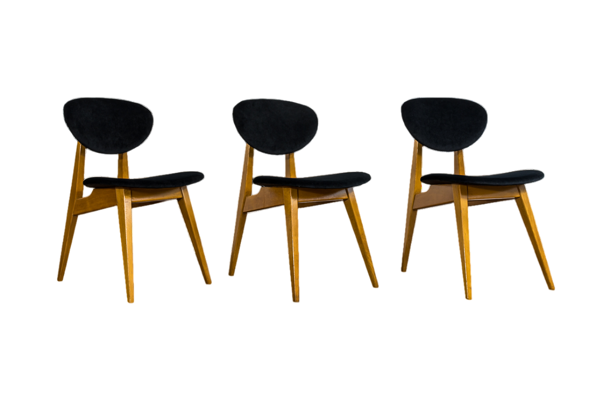 Mid-Century Chairs By Juliusz Kędziorek, Poland, 1960s, Set Of 3