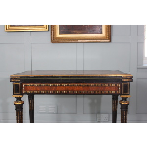 19th century French Napoleon III inlaid card table
