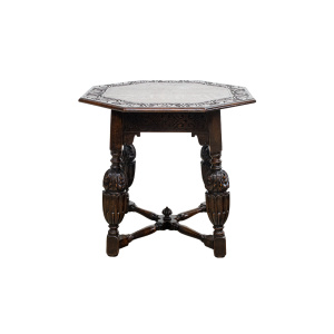 Ornately Carved Oak Side Table