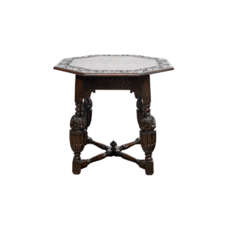 Ornately Carved Oak Side Table