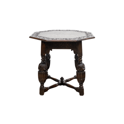Ornately Carved Oak Side Table