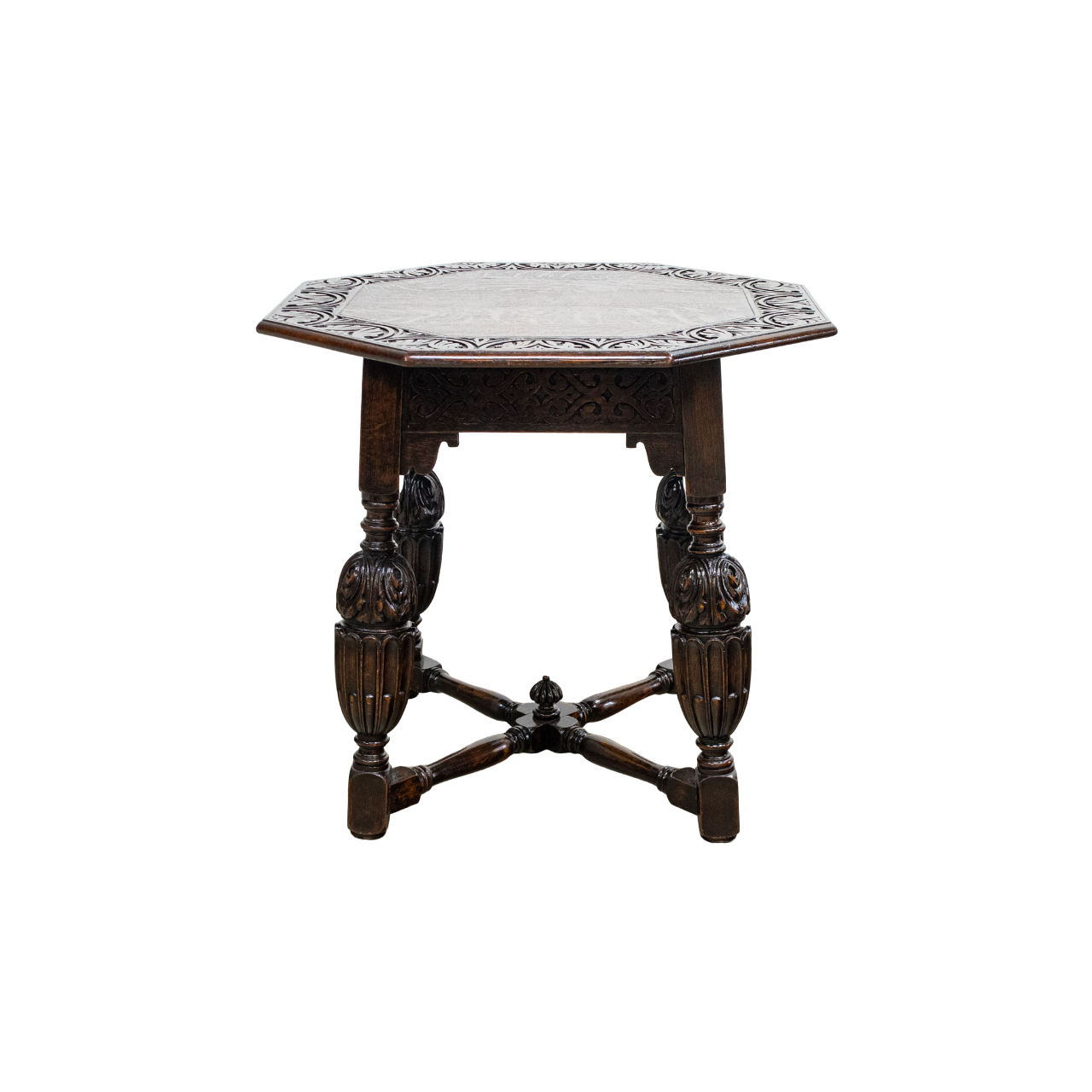 Ornately Carved Oak Side Table