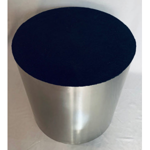 Vintage American Steel Drum Glass Circular Dining Table Brueton Style, 1970s