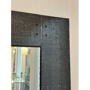 Italian Etched Cast Aluminium Wall Mirror By Lorenzo Burchiellaro, 1970s