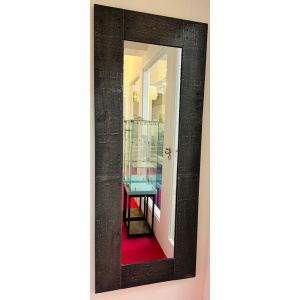 Italian Etched Cast Aluminium Wall Mirror By Lorenzo Burchiellaro, 1970s