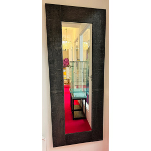 Italian Etched Cast Aluminium Wall Mirror By Lorenzo Burchiellaro, 1970s