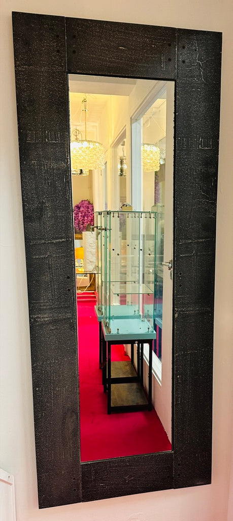 Italian Etched Cast Aluminium Wall Mirror By Lorenzo Burchiellaro, 1970s