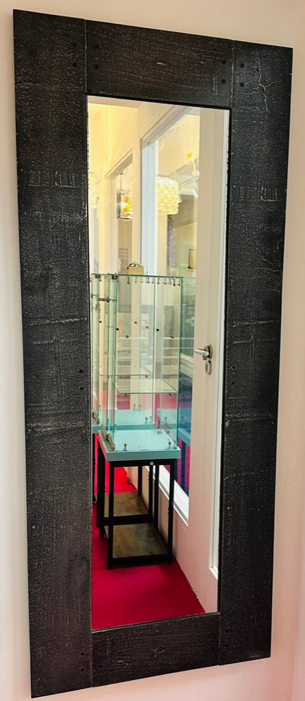 Italian Etched Cast Aluminium Wall Mirror By Lorenzo Burchiellaro, 1970s
