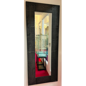 Italian Etched Cast Aluminium Wall Mirror By Lorenzo Burchiellaro, 1970s