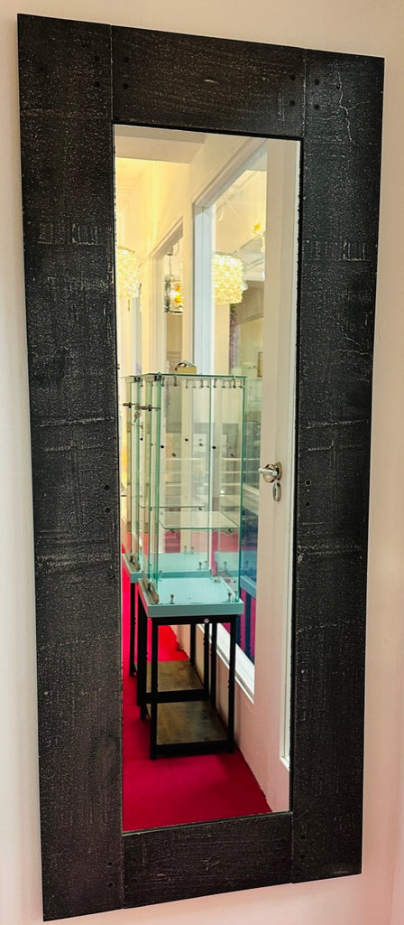 Italian Etched Cast Aluminium Wall Mirror By Lorenzo Burchiellaro, 1970s