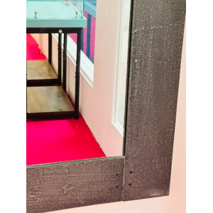Italian Etched Cast Aluminium Wall Mirror By Lorenzo Burchiellaro, 1970s