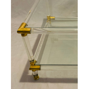 Glamorous Italian Acrylic Glass Side Tables, 1970s