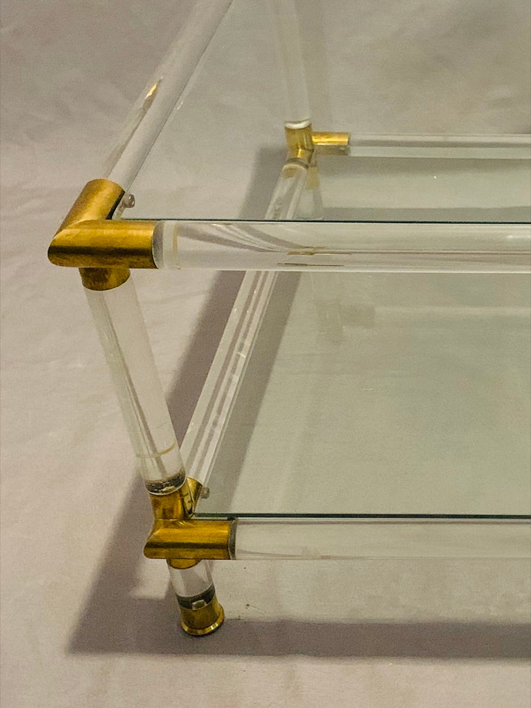 Glamorous Italian Acrylic Glass Side Tables, 1970s