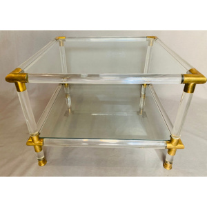Glamorous Italian Acrylic Glass Side Tables, 1970s