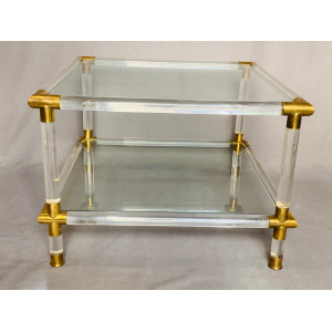Glamorous Italian Acrylic Glass Side Tables, 1970s