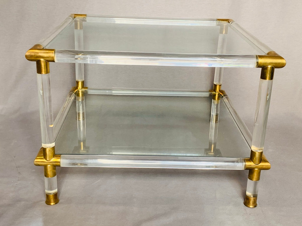 Glamorous Italian Acrylic Glass Side Tables, 1970s