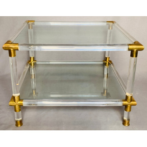 Glamorous Italian Acrylic Glass Side Tables, 1970s