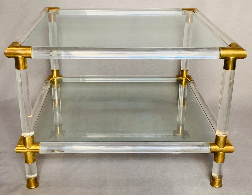 Glamorous Italian Acrylic Glass Side Tables, 1970s