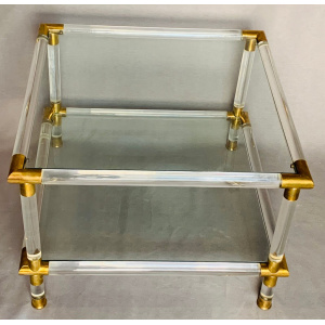 Glamorous Italian Acrylic Glass Side Tables, 1970s