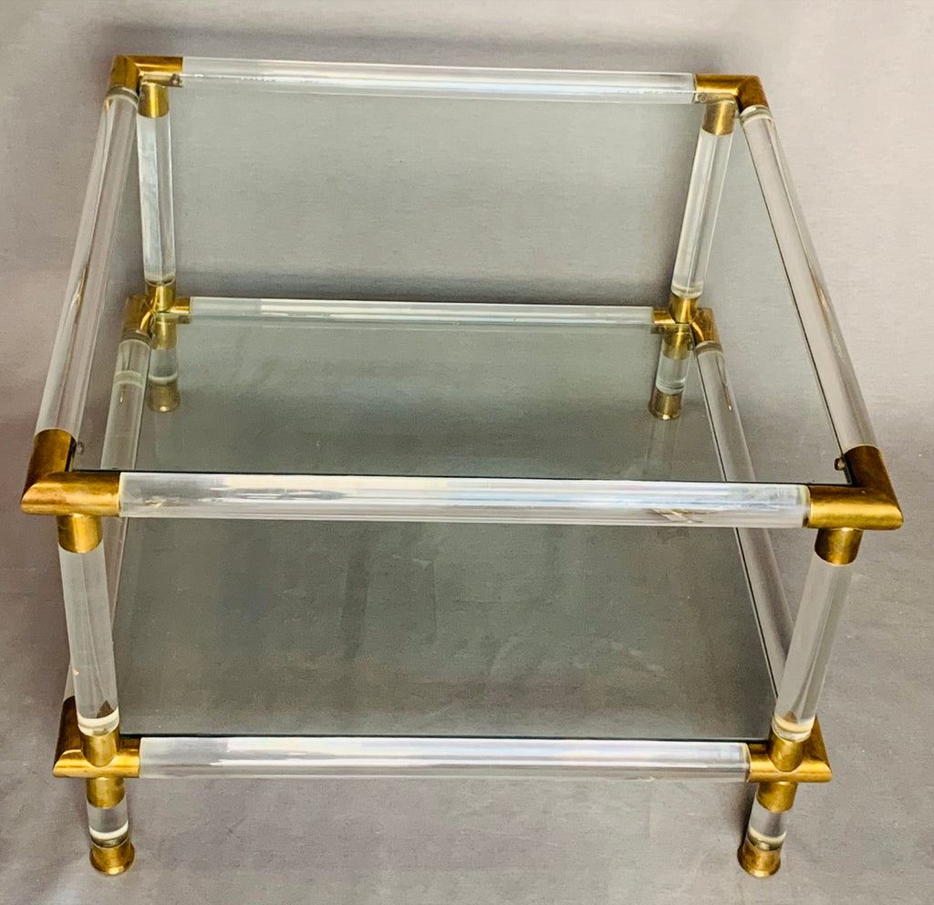 Glamorous Italian Acrylic Glass Side Tables, 1970s