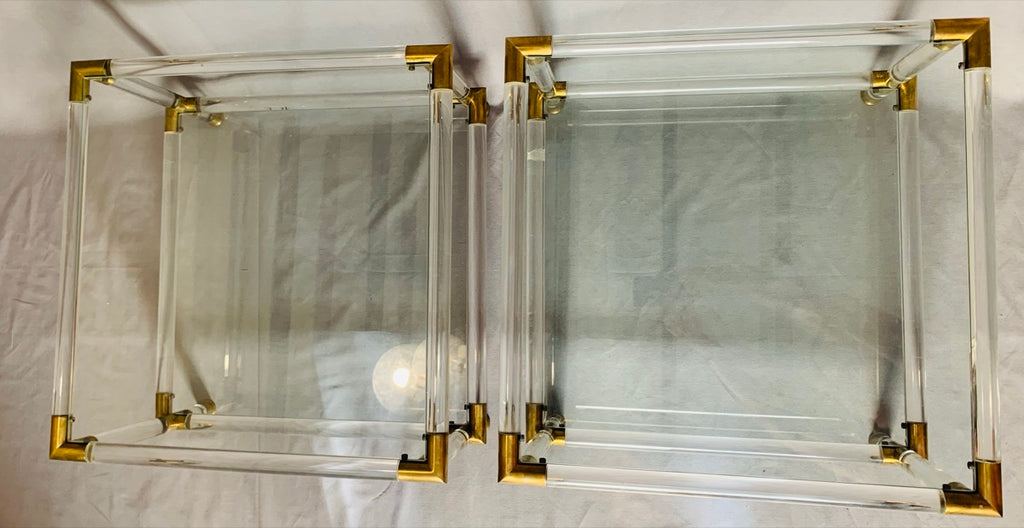 Glamorous Italian Acrylic Glass Side Tables, 1970s