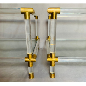 Glamorous Italian Acrylic Glass Side Tables, 1970s