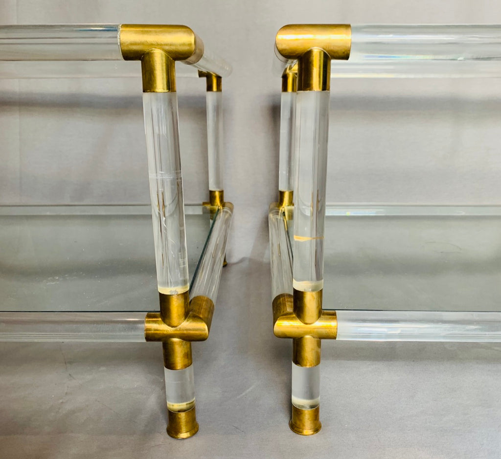 Glamorous Italian Acrylic Glass Side Tables, 1970s