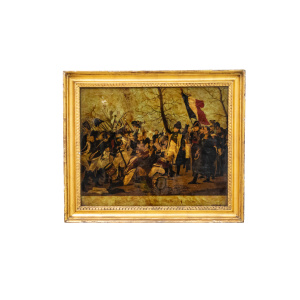 Reverse Glass Painting of Napolean’s Return from Elba, after Steuben