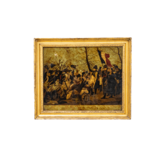 Reverse Glass Painting of Napolean’s Return from Elba, after Steuben