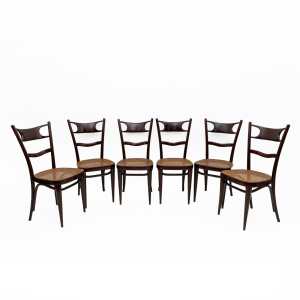 Set Six Early 20th Century Neapolitan Bent Beech Thonet Chairs Sautto & Liberale